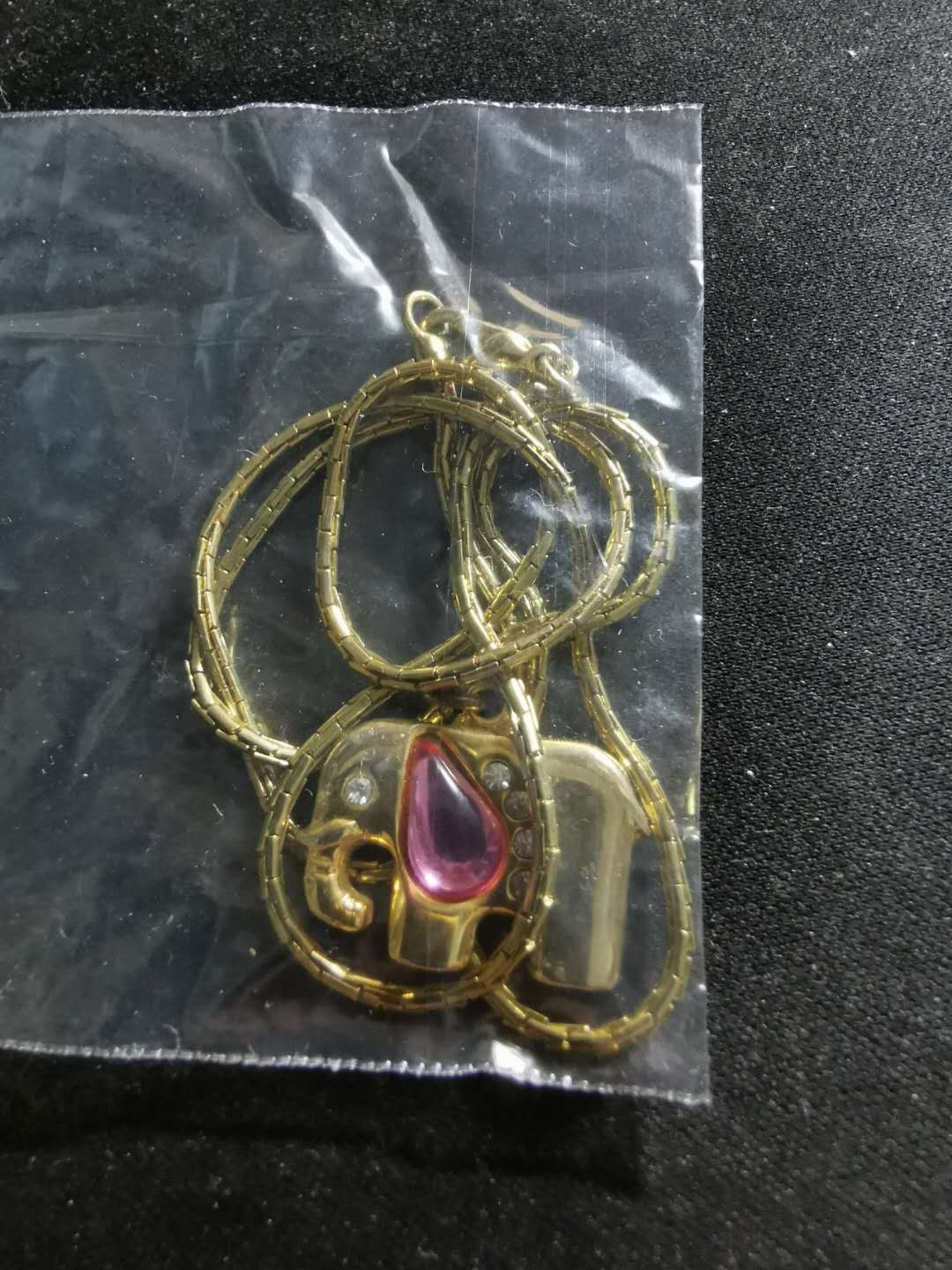 【鲸贝乐淘】情人节·韩国小首饰拍卖 浅色玫瑰金宝石吊坠项链