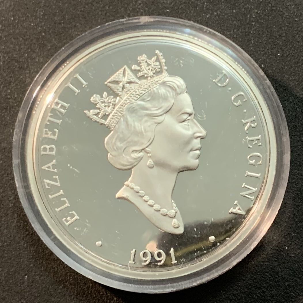 紫瑗钱币—微拍第25期  加拿大 1991年 航空系列 麦考迪和鲍德温 镶金 31.1克 0.925银