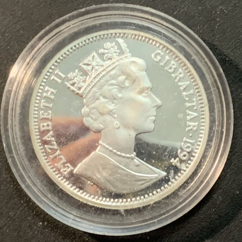 紫瑗钱币—微拍第25期  直布罗陀 1994年  勃兰登堡门 14埃局  10克 0.925银 精制