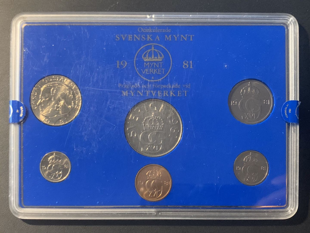 紫瑗钱币—微拍第26期  瑞典 1981年 流通币 6枚套 原厂盒