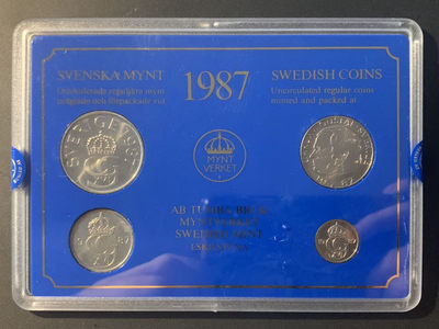 紫瑗钱币—微拍第26期  - 瑞典 1987年 流通币 4枚套 原厂盒