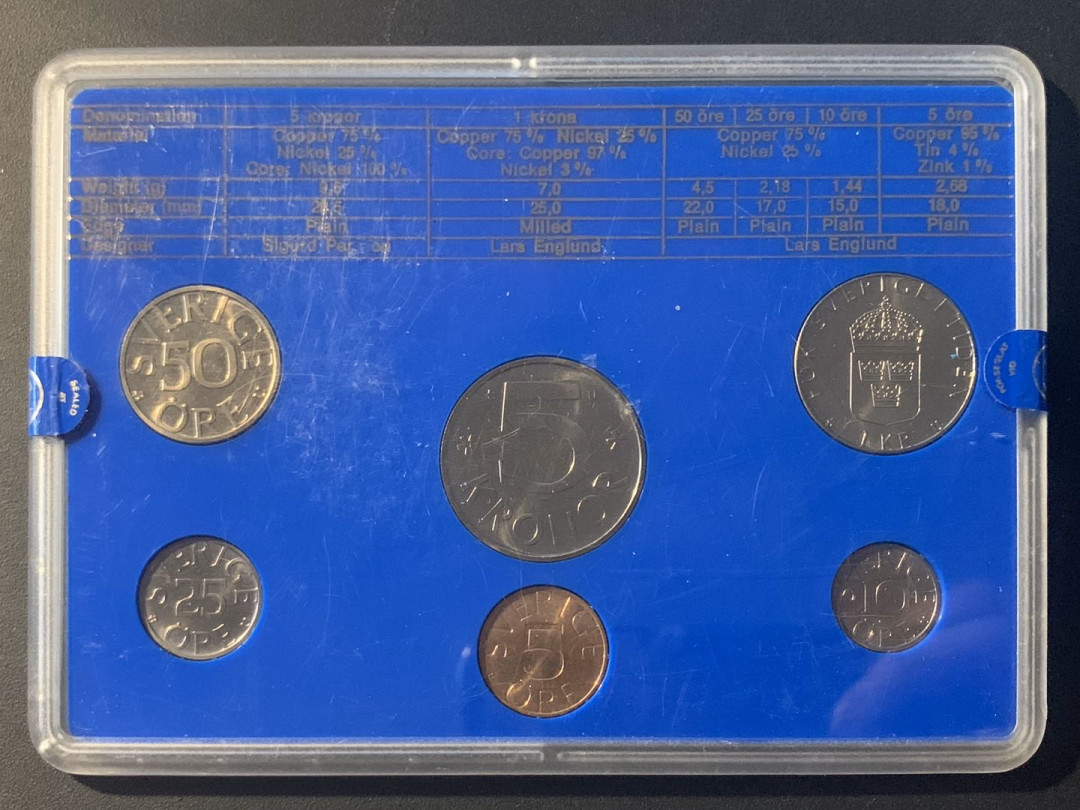 紫瑗钱币—微拍第26期  瑞典 1979年 流通币 6枚套 原盒