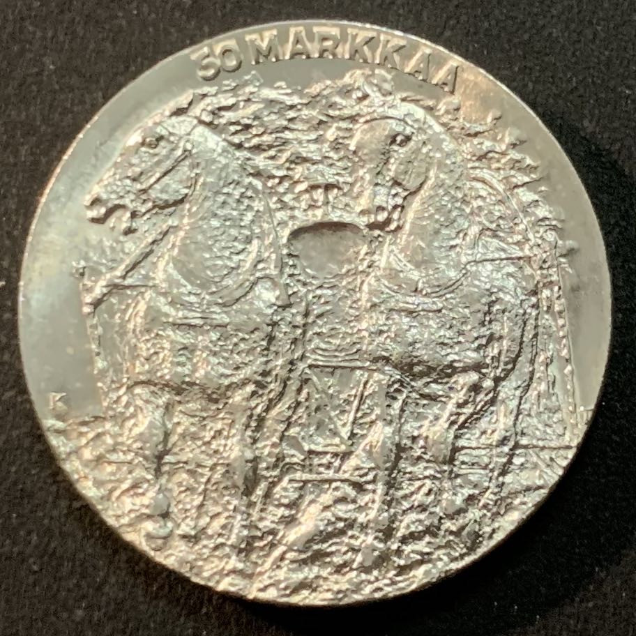 紫瑗钱币—微拍第26期  芬兰 1981年 吉科宁总统诞辰80周年 50马克 20克 0.5银