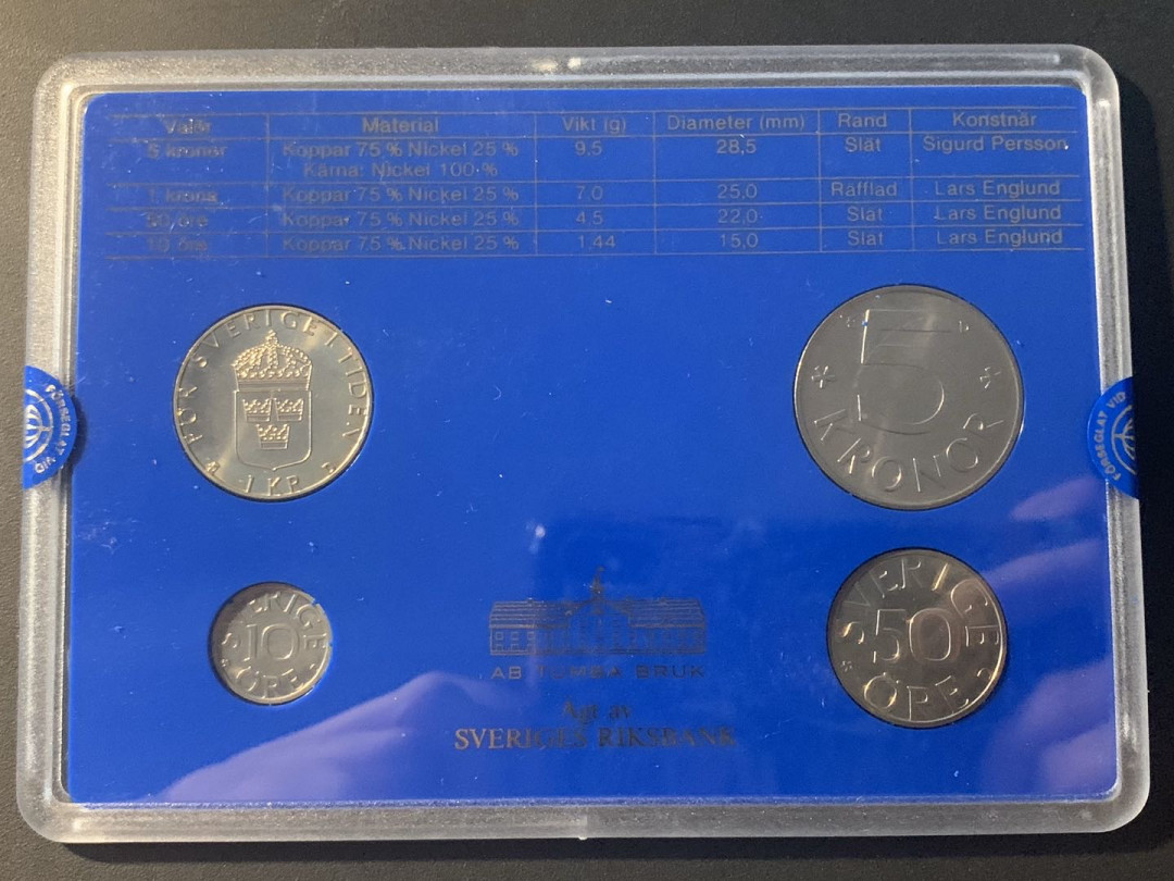 紫瑗钱币—微拍第26期  瑞典 1987年 流通币 4枚套 原厂盒