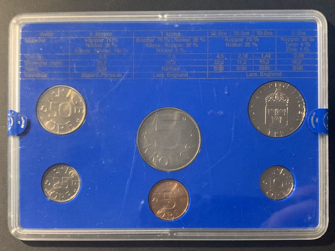 紫瑗钱币—微拍第26期  瑞典 1981年 流通币 6枚套 原厂盒