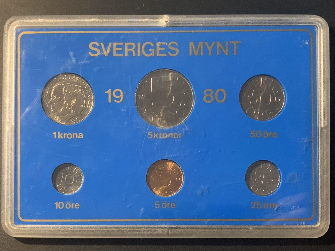 紫瑗钱币—微拍第26期  瑞典 1980年 流通币 6枚套 原厂盒