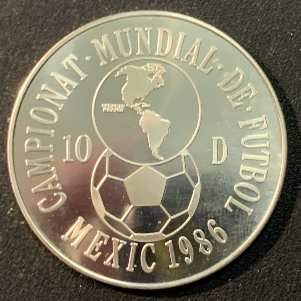 紫瑗钱币—微拍第26期  安道尔 1986年 墨西哥世界杯 10第纳尔 8克 0.9银