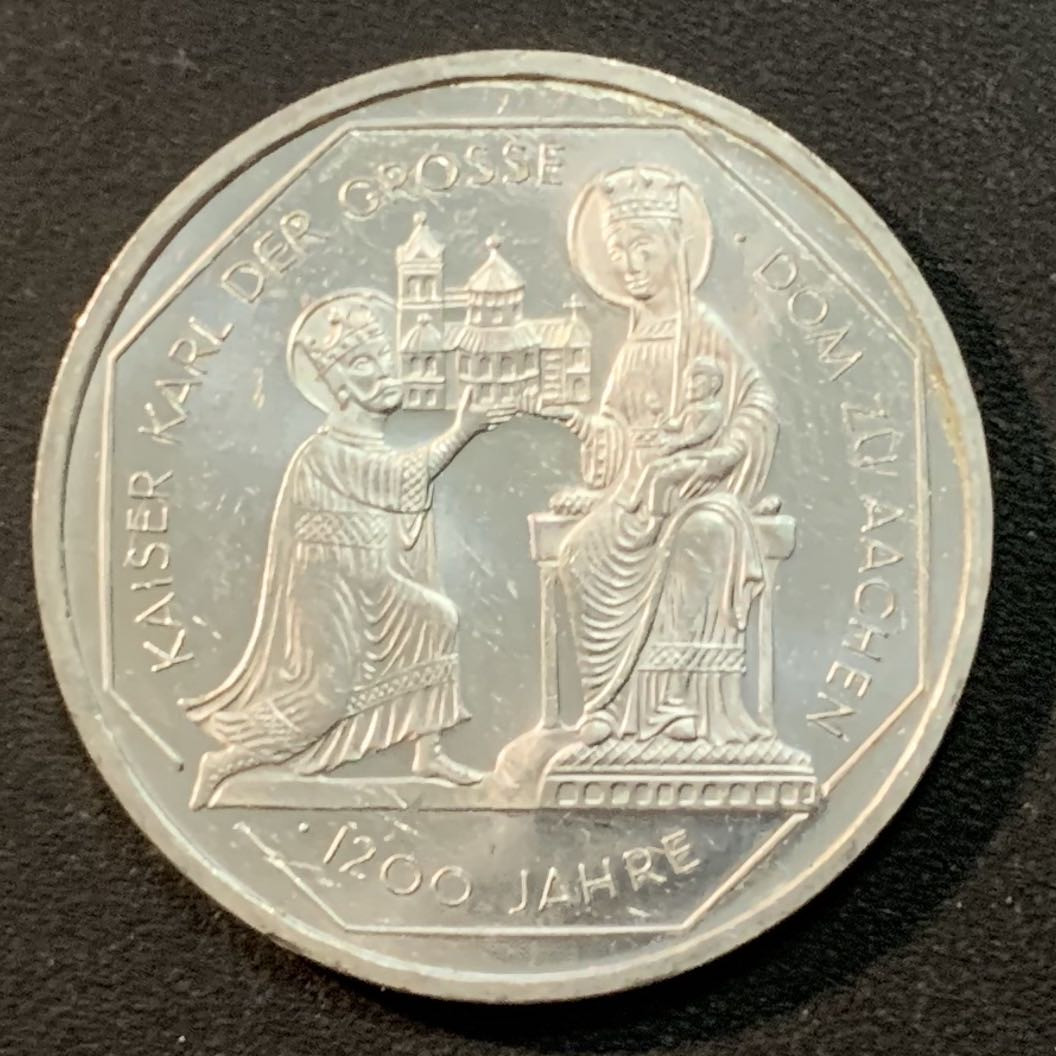 紫瑗钱币—微拍第26期  德国 2000年   亚琛大教堂1200周年 10马克 15.5克 0.925银