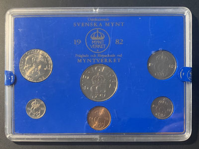 紫瑗钱币—微拍第26期  - 瑞典 1982年 流通币 6枚套 原厂盒