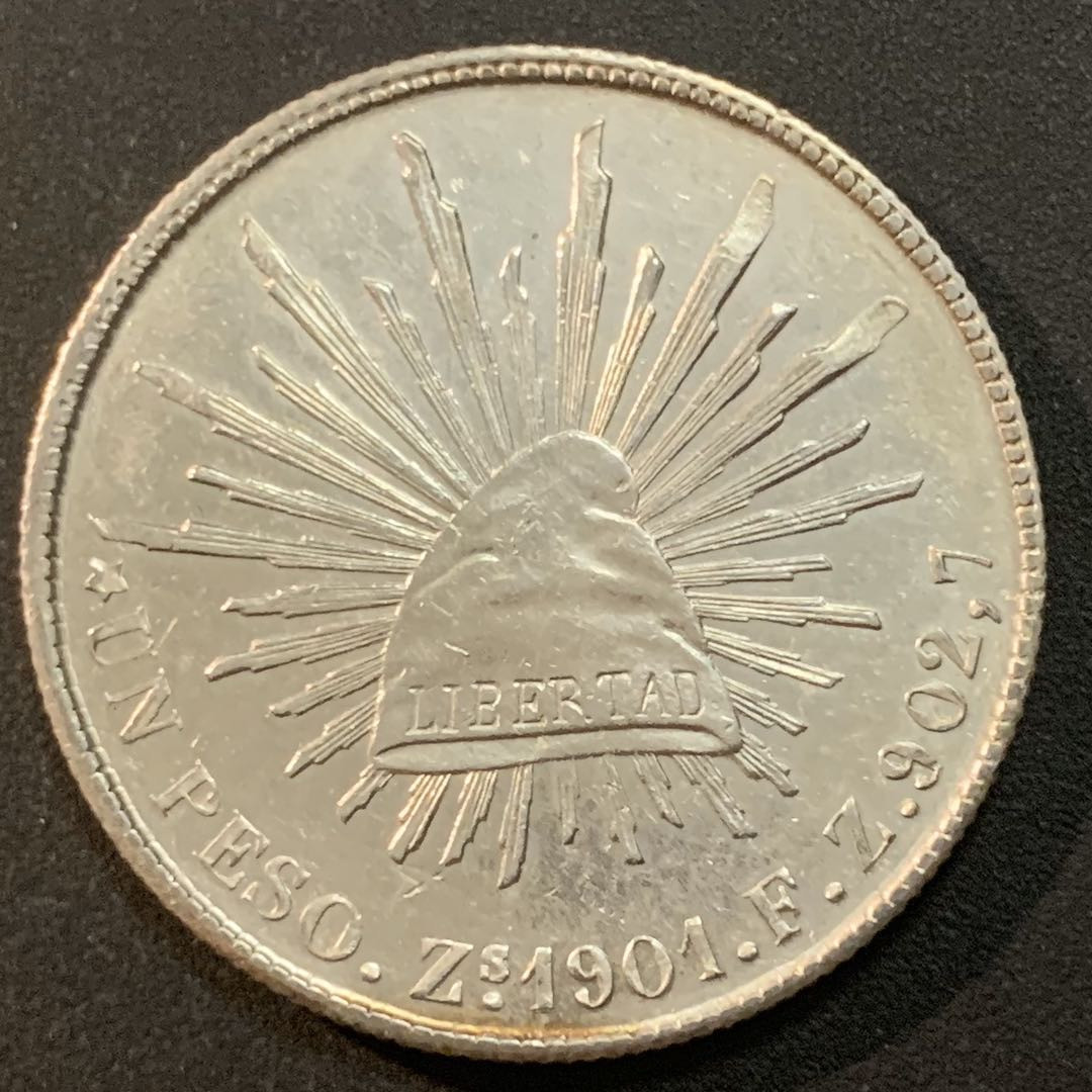 紫瑗钱币—微拍第26期  墨西哥 1901年 ZS FZ 1比索 直边鹰洋