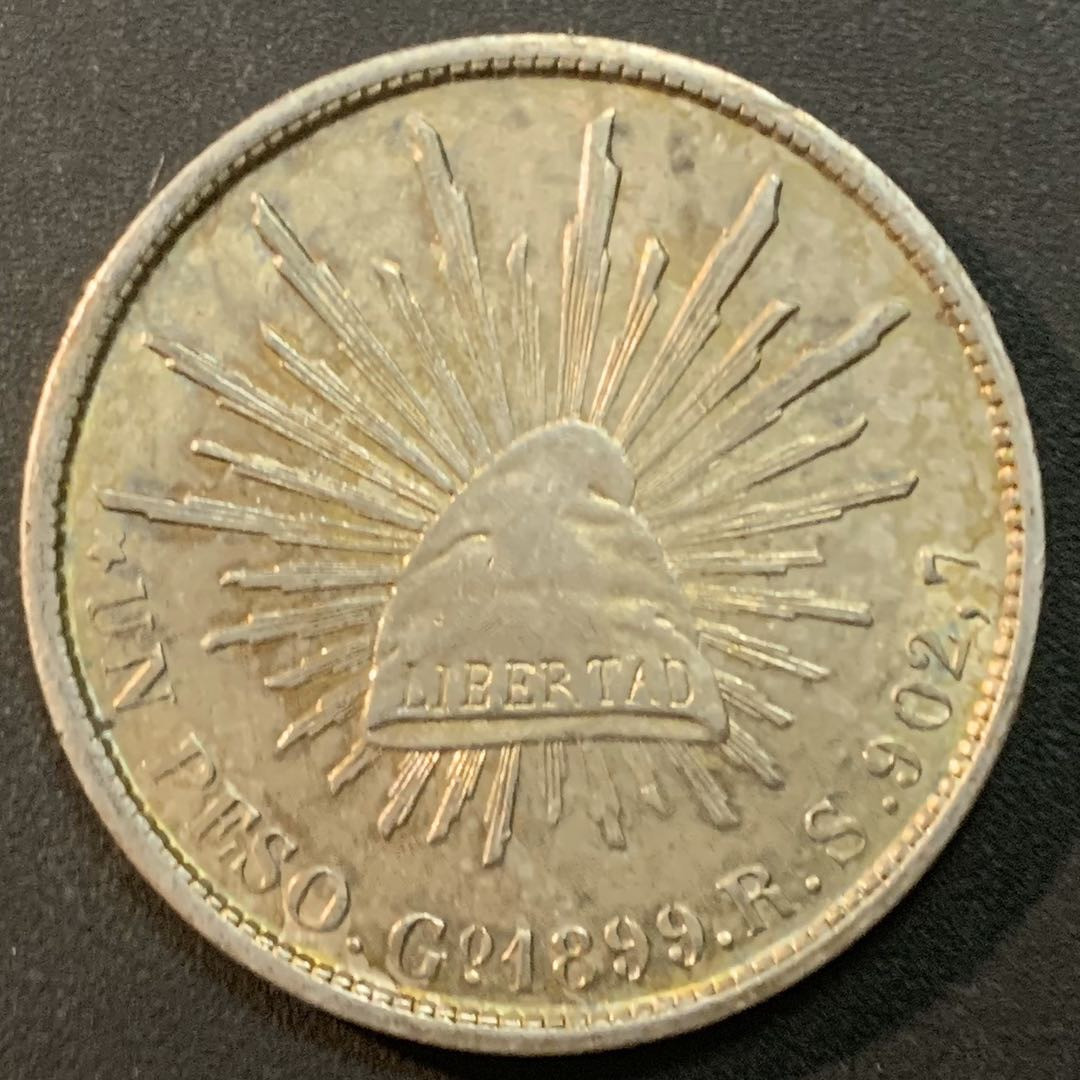 紫瑗钱币—微拍第26期  墨西哥 1899年 GO RS 1比索 直边鹰洋