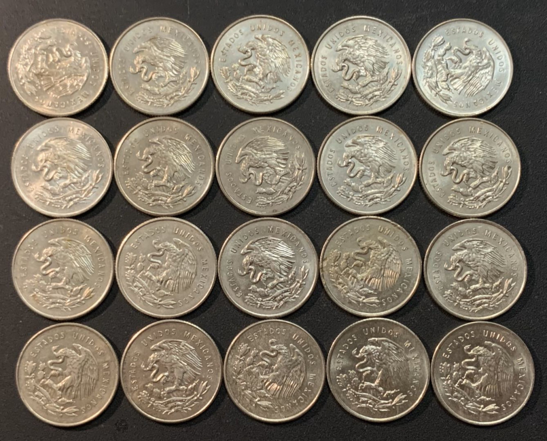 紫瑗钱币—微拍第26期  墨西哥 1950—1953年 天平 25分 银币 共66.66克 0.3银