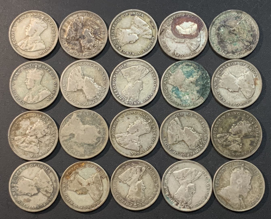 紫瑗钱币—微拍第26期  海峡殖民地 20分 银币 20枚一组 共108.6克 0.6银