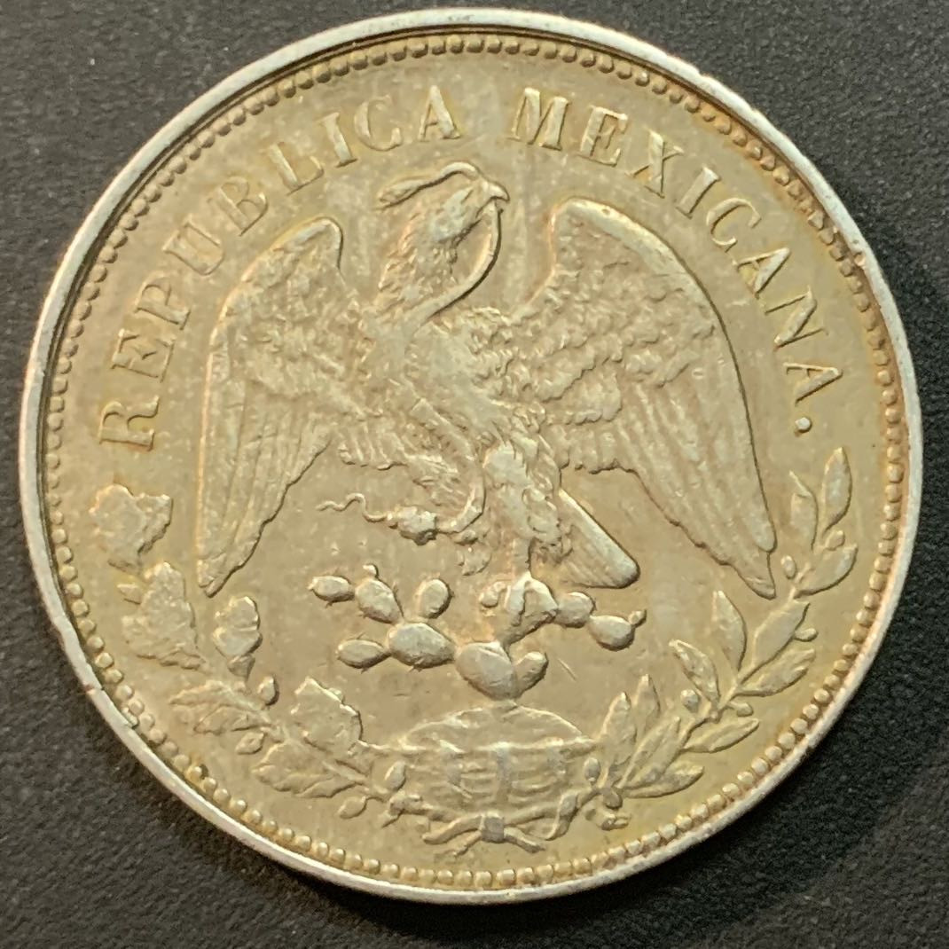 紫瑗钱币—微拍第26期  墨西哥 1902年 MO AM 1比索 直边鹰洋