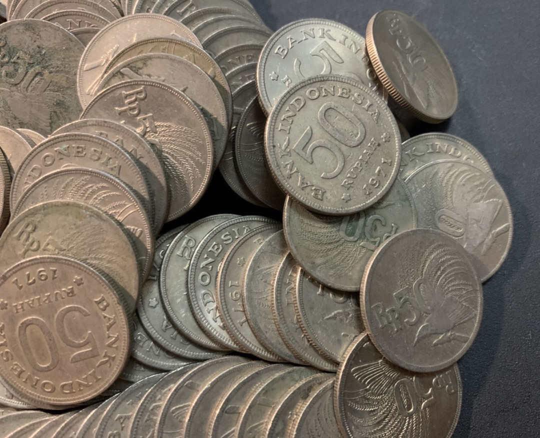 紫瑗钱币—微拍第96期  印度尼西亚 1971年 鸟版 50卢比 100枚一起 流通品