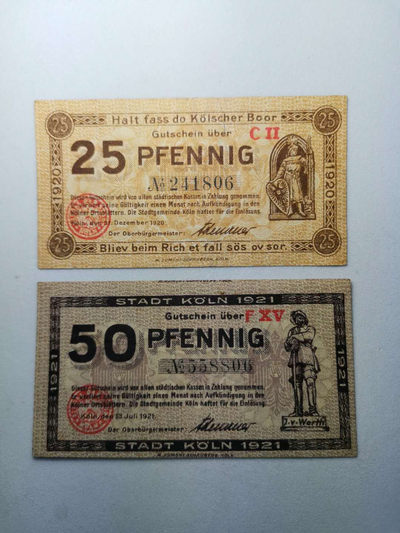 2020“爱你爱你”第四期～旧纸币 - 1921年，25+50芬妮，纸币