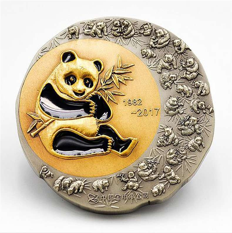 麦朵尔俱乐部第14场拍卖 中国熊猫金币发行35周年双色铜质纪念大铜章