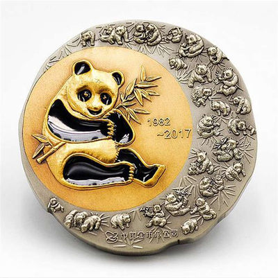 麦朵尔俱乐部第14场拍卖 - 中国熊猫金币发行35周年双色铜质纪念大铜章