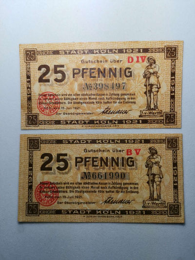 2020“爱你爱你”第四期～旧纸币 - 1921年，25芬妮，纸币