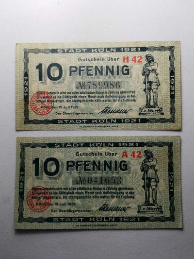 2020“爱你爱你”第四期～旧纸币 - 1921年，10芬妮，纸币