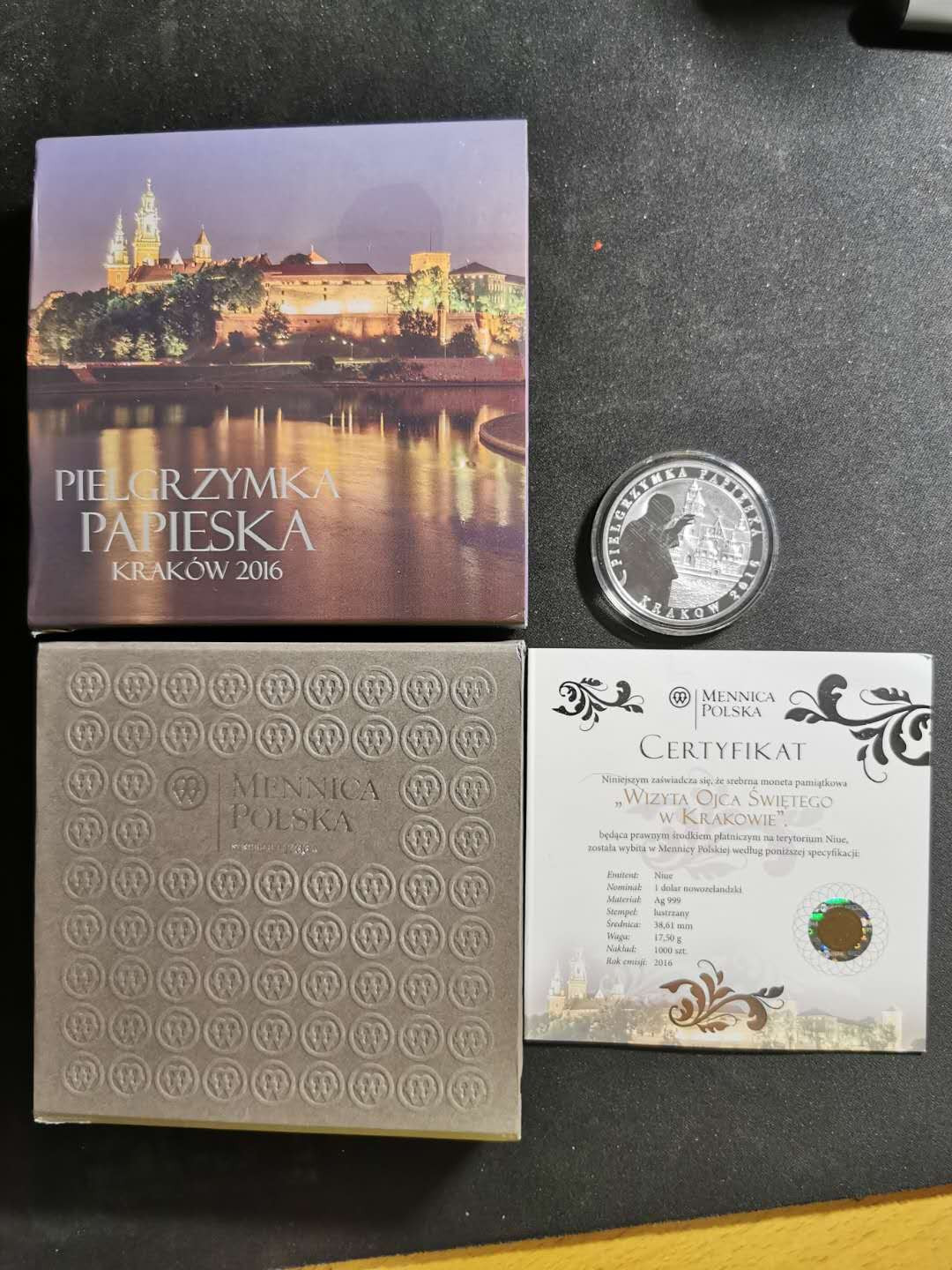 【鲸贝乐淘】千字文·第“率宾归王”号拍卖 纽埃🇳🇺2016宗教糸列圣父的访问纪念银币，无划痕