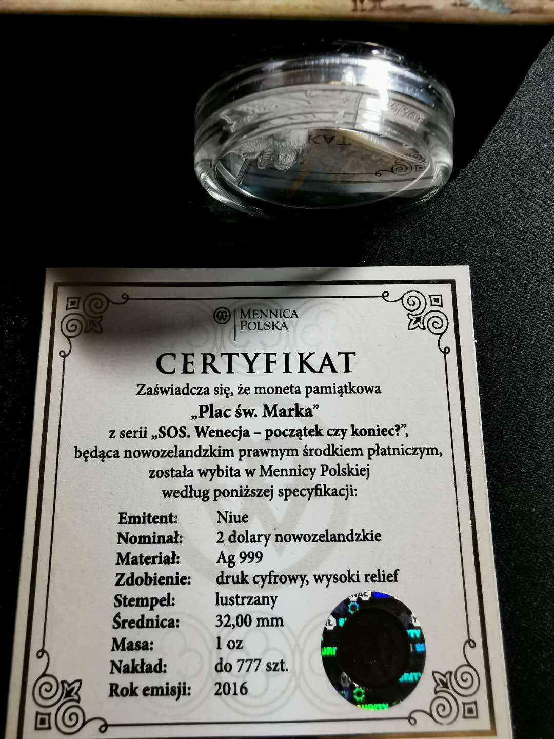 【鲸贝乐淘】千字文·第“率宾归王”号拍卖 纽埃🇳🇺2016拯救威尼斯画作系列，圣马可广场，无划痕