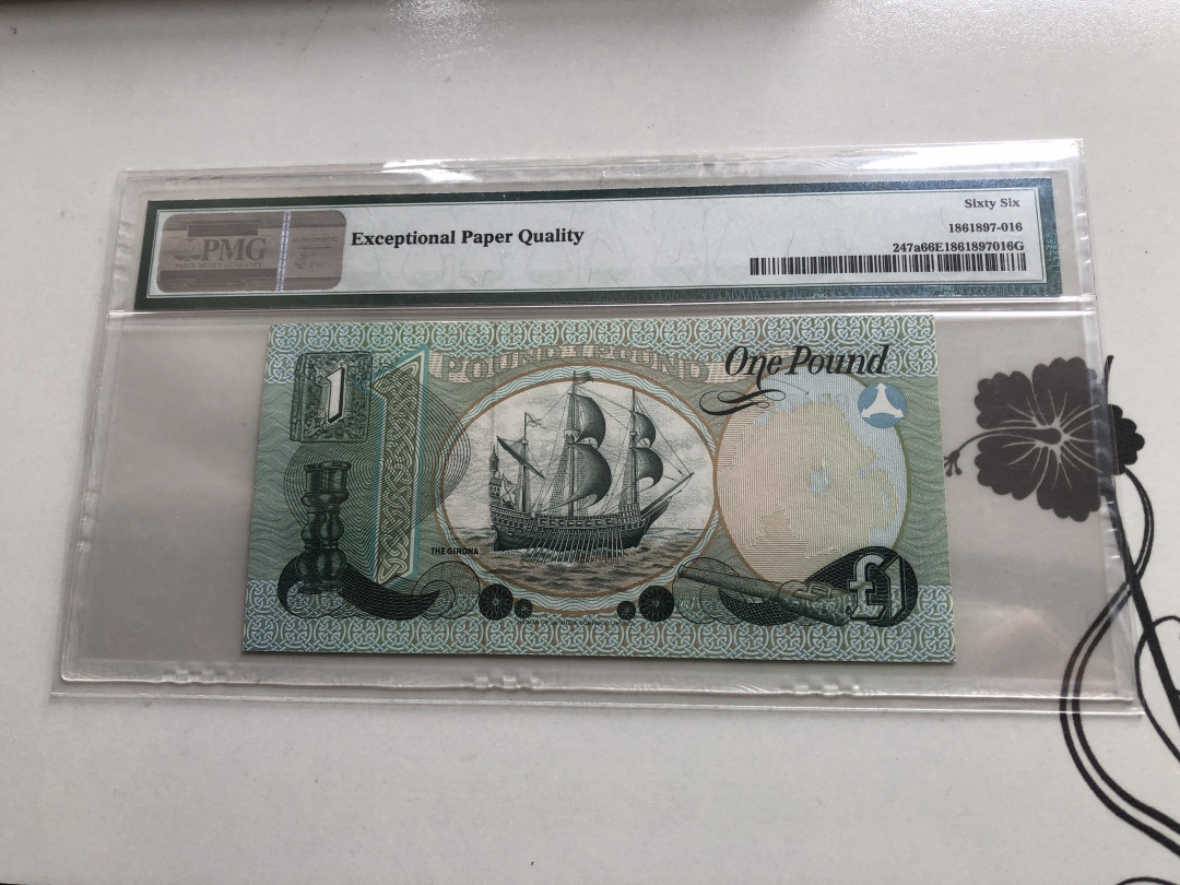 【收藏联盟】第120期拍卖——巴涅尔纪念碑 北爱尔兰 1977年1镑 PMG66EPQ  p247a