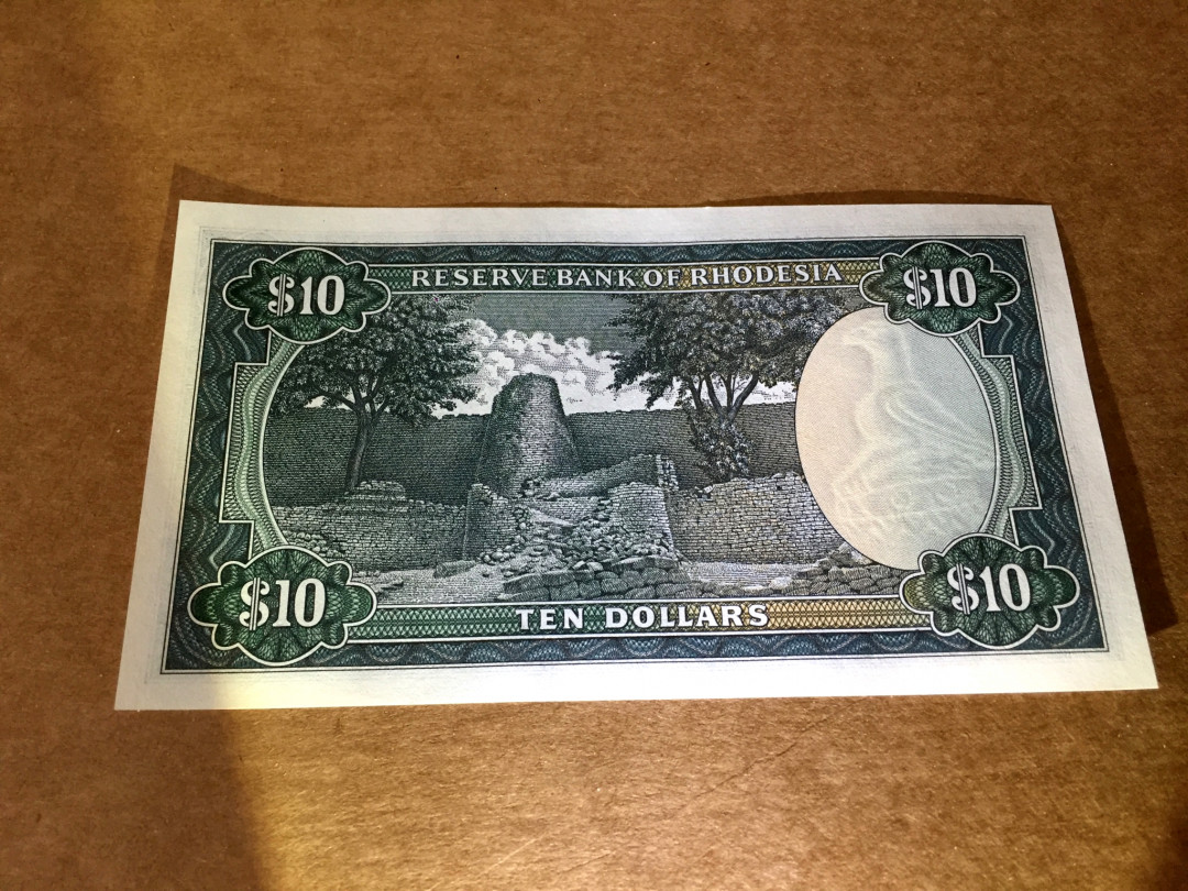 【收藏联盟】第120期拍卖——巴涅尔纪念碑 罗德西亚 1979年 10元 全新 UNC  p41a