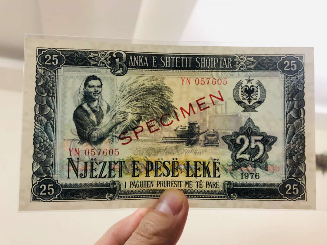 【鲸贝乐淘】千字文·第“率宾归王”号拍卖 【中国代印】1976年阿尔巴尼亚数字版票样2张 UNC品相