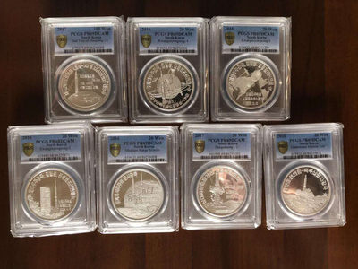 【鲸贝乐淘】千字文·第“率宾归王”号拍卖 - 朝鲜先军强国导弹7枚pcgs高分大全套(69的6枚，68一枚）