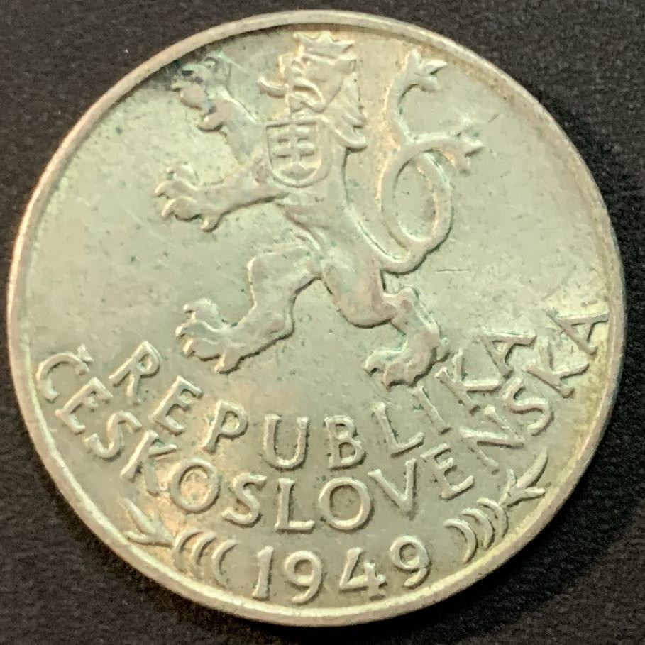 紫瑗钱币—微拍第27期  捷克斯洛伐克 1949年 伊赫拉瓦开采权700周年 100克朗  14克 0.5银