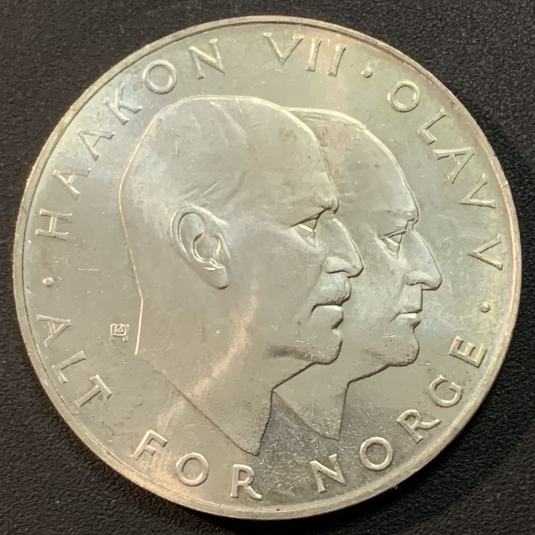 紫瑗钱币—微拍第27期  挪威 1970年 二战胜利25周年 25克朗 29克 0.875银