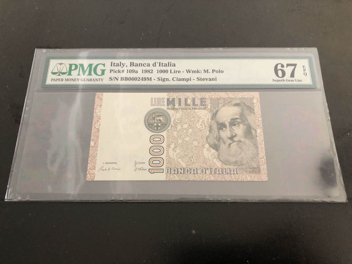 【收藏联盟】第121期拍卖——现代戏剧之父 【一组3张】不丹 1981年1努尔 PMG66EPQ、马达加斯加5000阿里亚里 MAP纪念钞 ACG67、意大利 1982年 1000里拉 PMG67EPQ