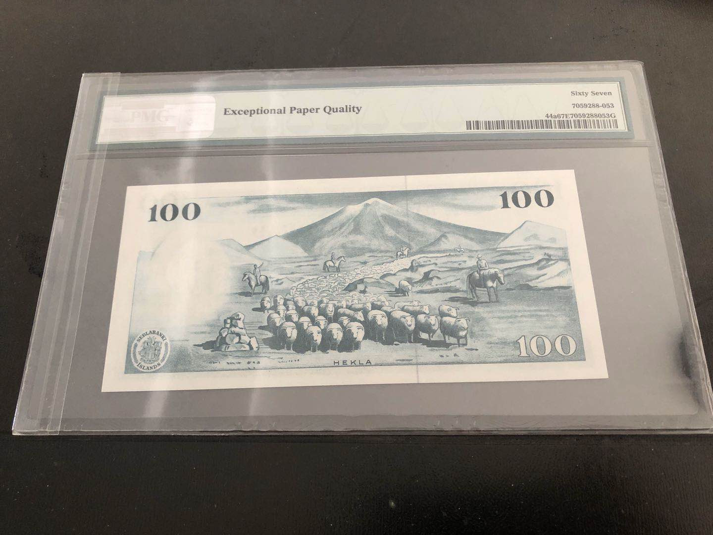 【收藏联盟】第121期拍卖——现代戏剧之父 冰岛 1961年100克朗 PMG67EPQ  BWC出品 p44a