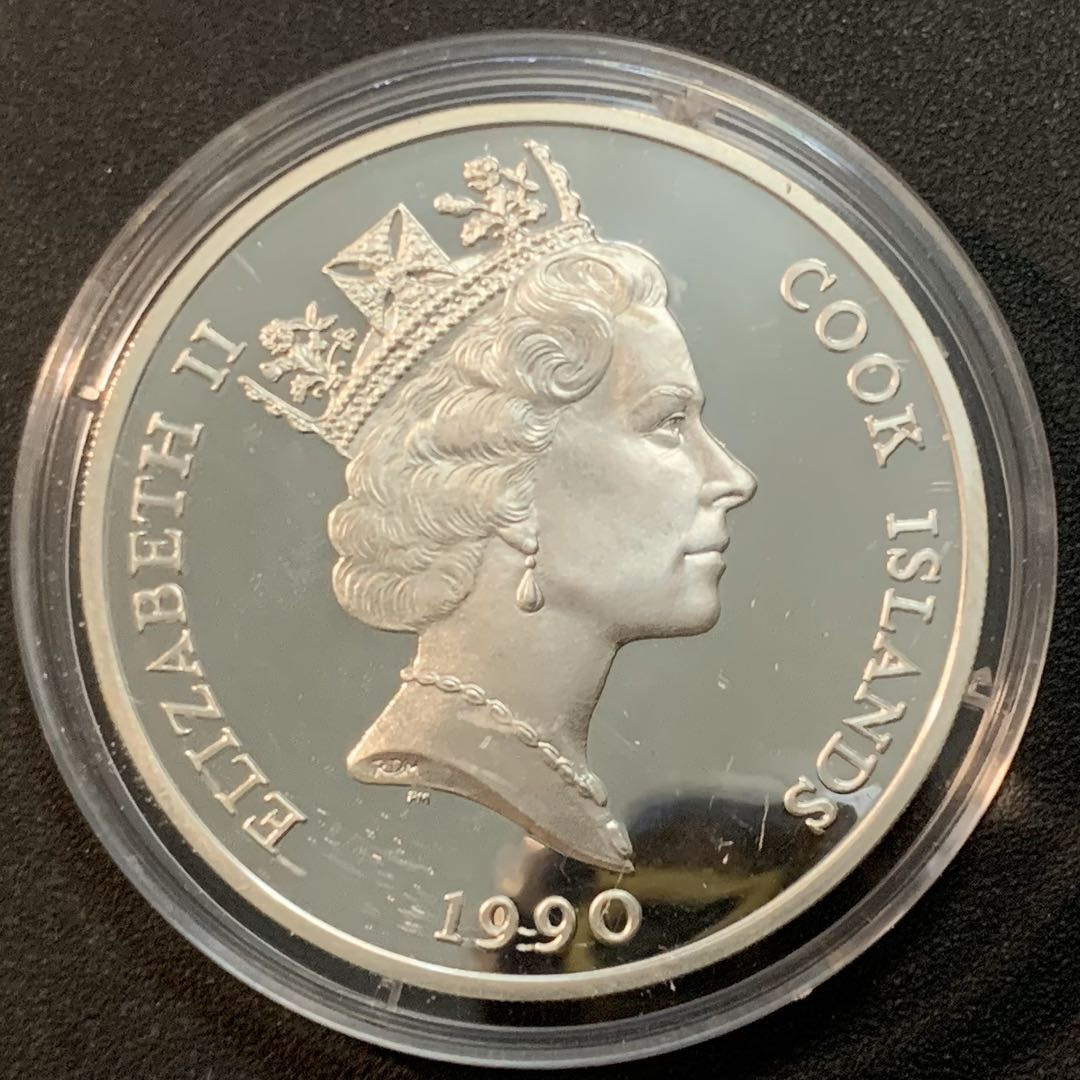 紫瑗钱币—微拍第27期  库克 1990年 世界濒危野生动物系列 长耳猫 50元 19.2克 0.925银 精制