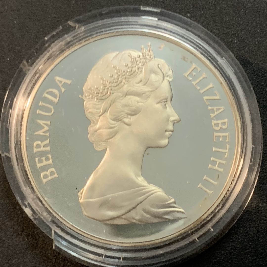 紫瑗钱币—微拍第27期  百慕大 1981年 查尔斯和戴安娜大婚 1元 28.28克 0.925银 精制