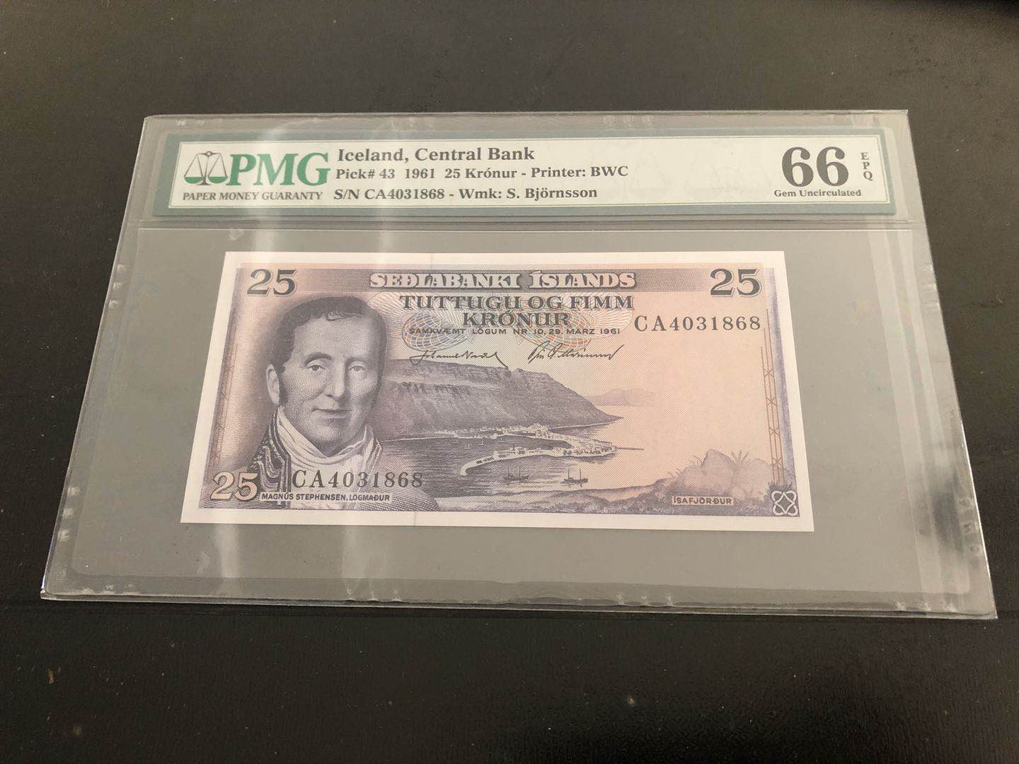 【收藏联盟】第121期拍卖——现代戏剧之父 冰岛 1961年 25克朗 PMG66EPQ BWC出品 p43