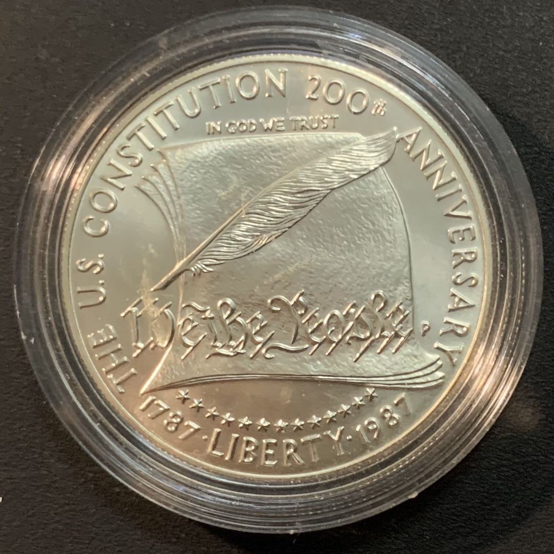 紫瑗钱币—微拍第27期  美国 1987年 宪法200周年 1元 26.73克 0.9银 