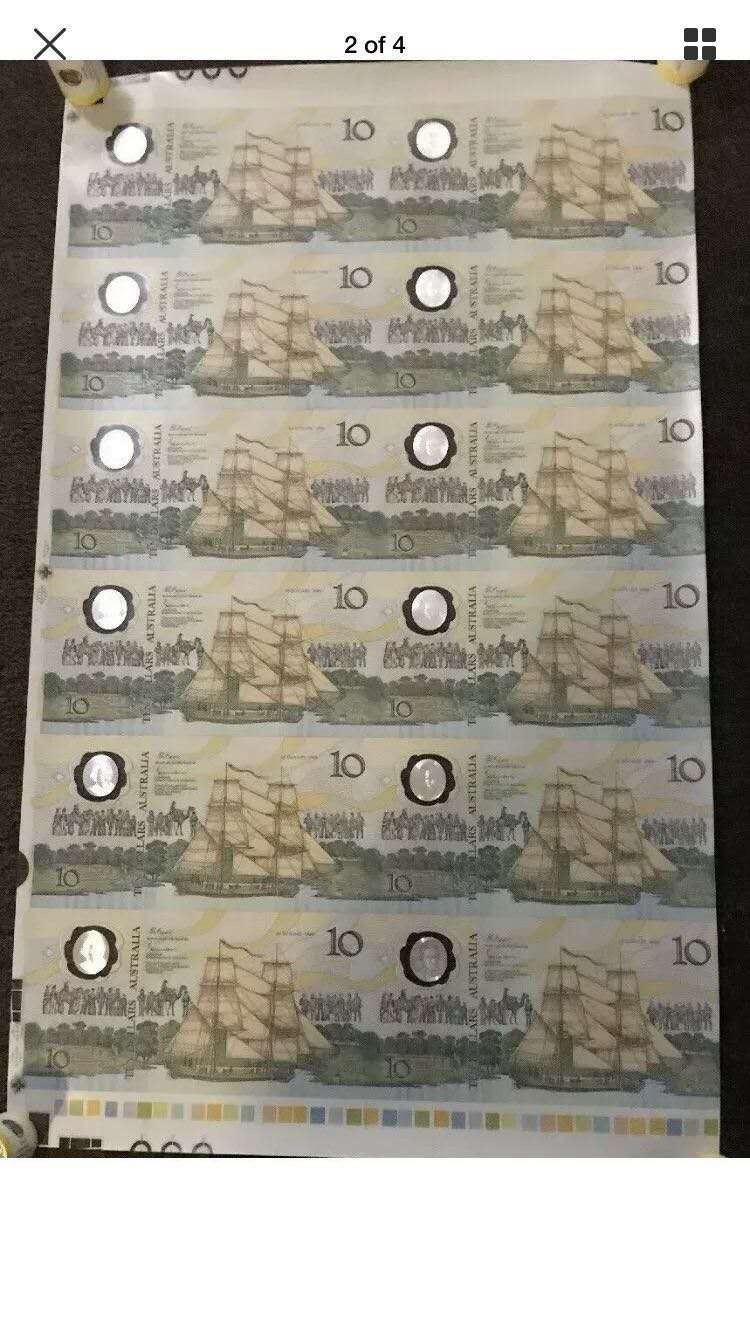 【鲸贝乐淘】千字文·第“鸣凤在竹”号拍卖  【澳大利亚】1988年10元12连体，全新全品，稀有