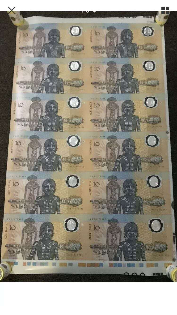 【鲸贝乐淘】千字文·第“鸣凤在竹”号拍卖  【澳大利亚】1988年10元12连体，全新全品，稀有