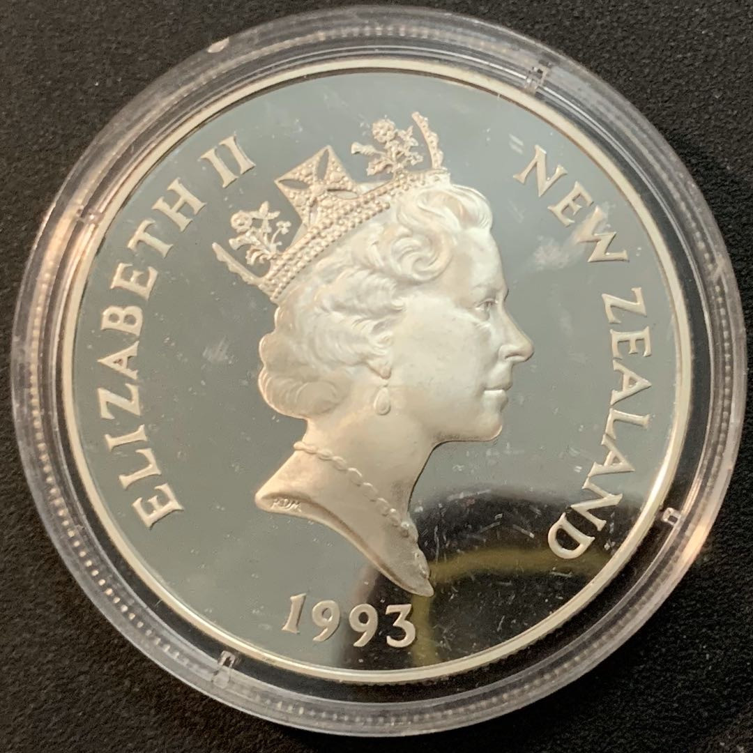 紫瑗钱币—微拍第27期  新西兰 1993年 野生动物系列 海狮 5元 31.47克 0.925银 精制