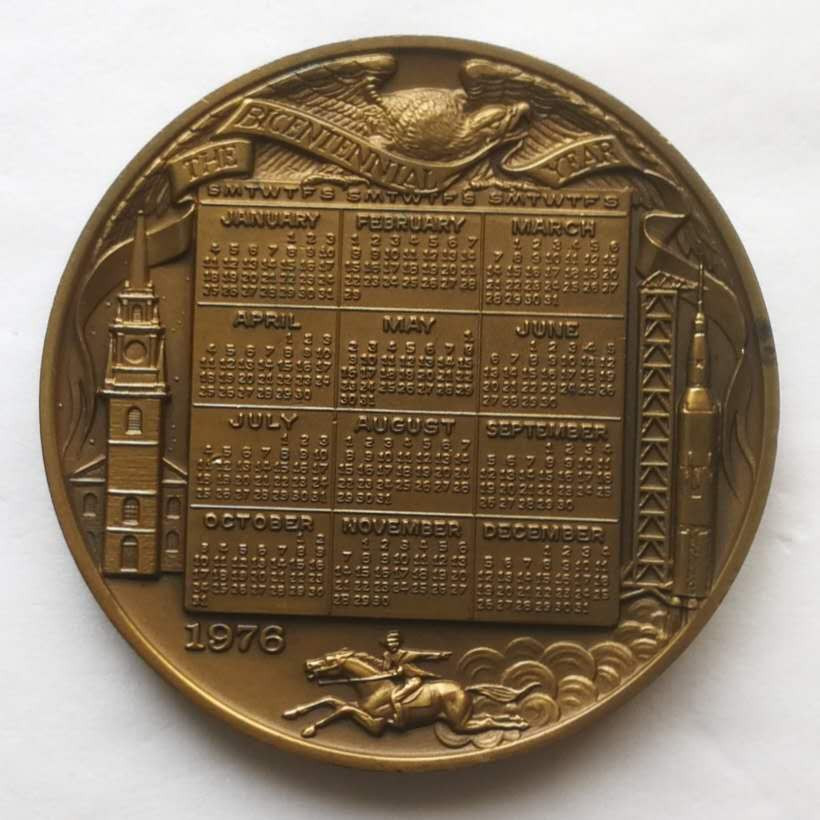 麦朵尔俱乐部第16场拍卖 美国大铜章-周文经典日历章-美国200周年-1976年