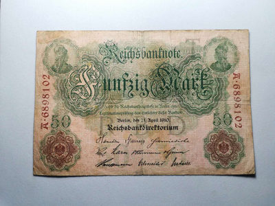 2020“爱你爱你”第五期～旧时纸币 - 1910年，50马克，纸币