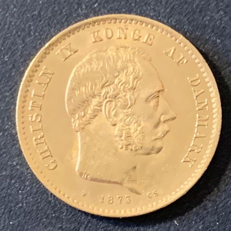 紫瑗钱币—微拍第28期  丹麦 1873年 克里斯蒂娜六世 20克朗 8.96克 0.9金