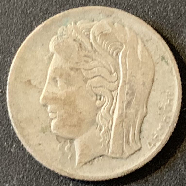 紫瑗钱币—微拍第28期  希腊 1930年  谷物女神 10德拉克马 7克 0.5银