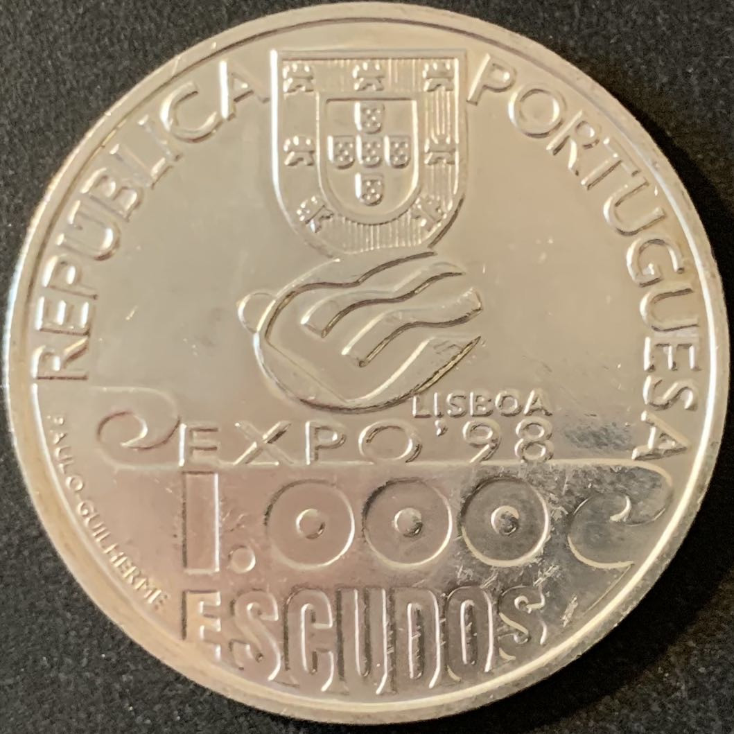 紫瑗钱币—微拍第28期  葡萄牙 1999年 里斯本世博会  1000埃斯库多 27克 0.5银