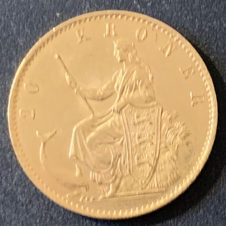 紫瑗钱币—微拍第28期  丹麦 1873年 克里斯蒂娜六世 20克朗 8.96克 0.9金