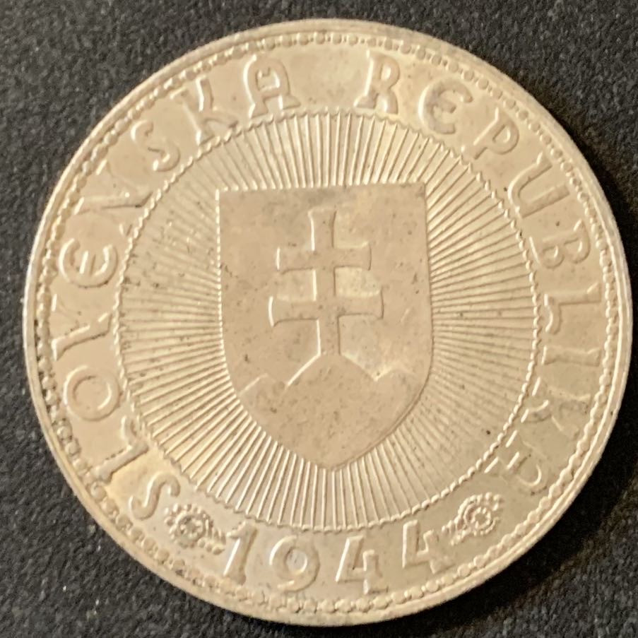 紫瑗钱币—微拍第28期  斯洛伐克 1944年 普里比纳王子 10克朗 7克 0.5银