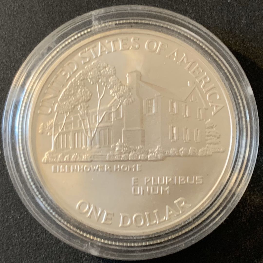 紫瑗钱币—微拍第28期  美国 1990年 艾森豪威尔 1元 银币 26.73 0.925银