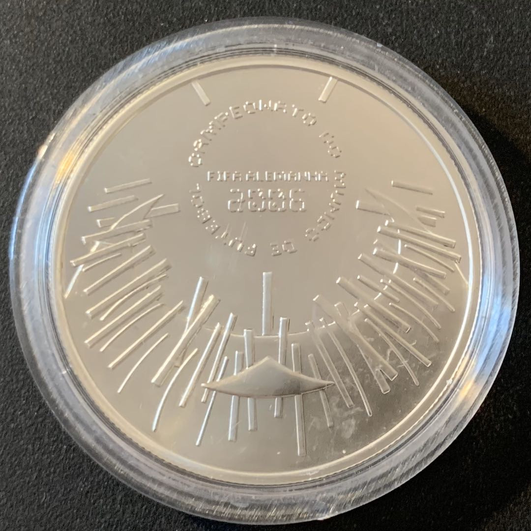 紫瑗钱币—微拍第28期  葡萄牙 2006年 德国 世界杯 10欧元 27克 0.925银 精制